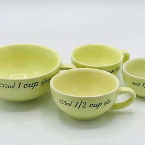 Measuring Cups 4 Yellow Nesting Set Of 4 Retro